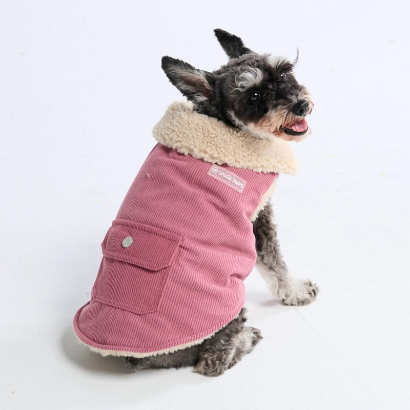 Giacca in Corduroy con Sherpa - Rosa