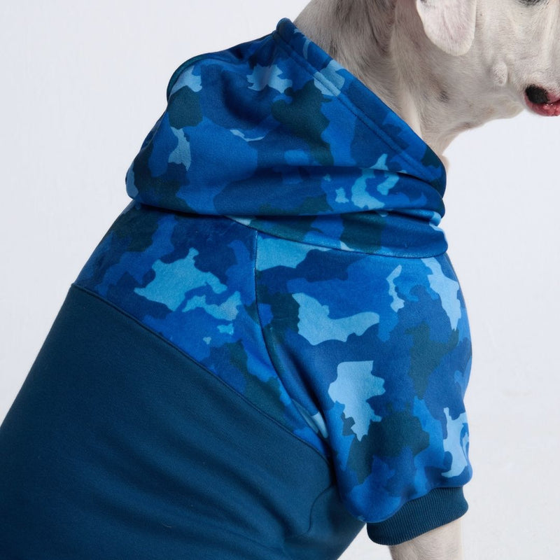 Felpa con cappuccio per cani Blue Camo